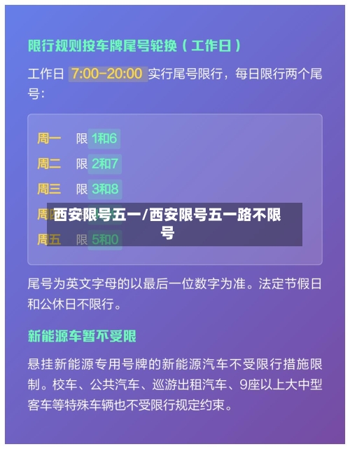 西安限号五一/西安限号五一路不限号-第3张图片