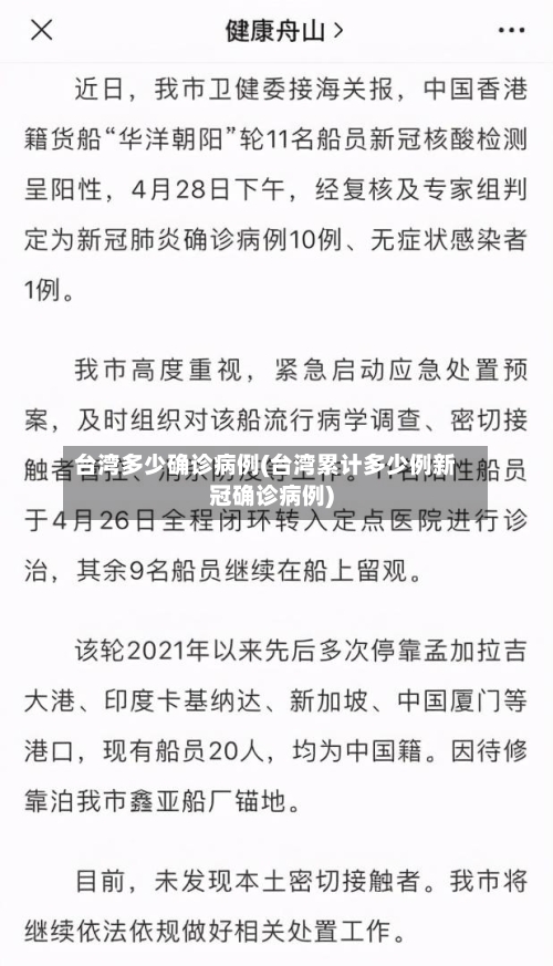 台湾多少确诊病例(台湾累计多少例新冠确诊病例)-第3张图片