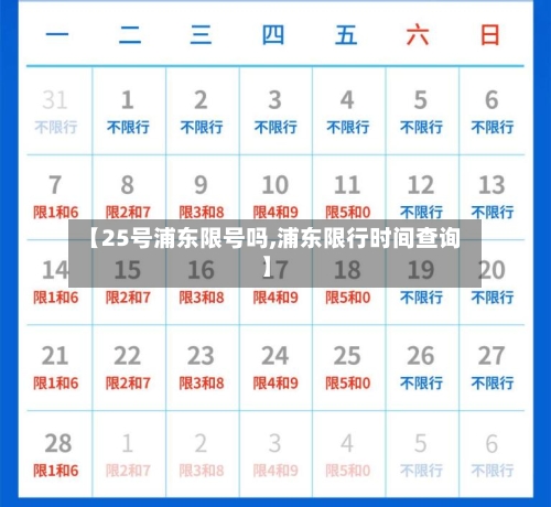 【25号浦东限号吗,浦东限行时间查询】-第3张图片