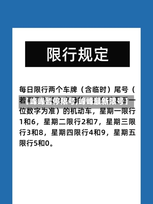 【峰峰暂停限号,峰峰最新限号】-第2张图片