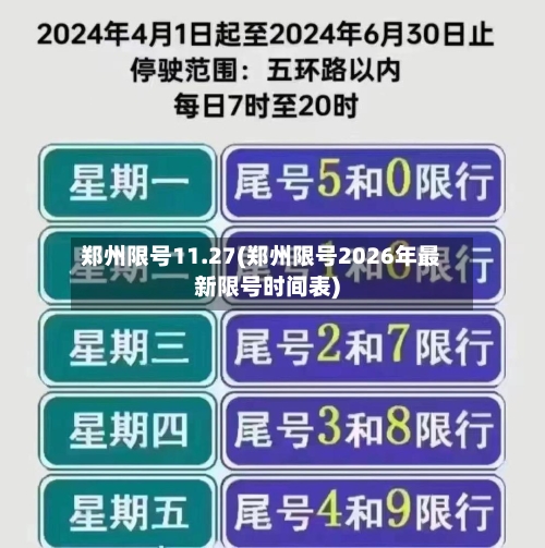 郑州限号11.27(郑州限号2026年最新限号时间表)