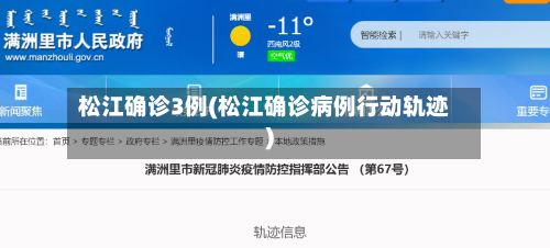 松江确诊3例(松江确诊病例行动轨迹)