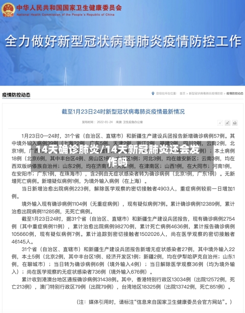 14天确诊肺炎/14天新冠肺炎还会发作吗