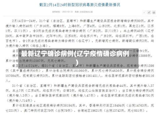 最新辽宁确诊病例(辽宁疫情确诊病例)-第3张图片