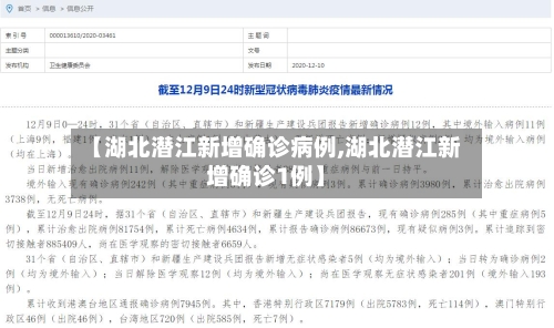 【湖北潜江新增确诊病例,湖北潜江新增确诊1例】